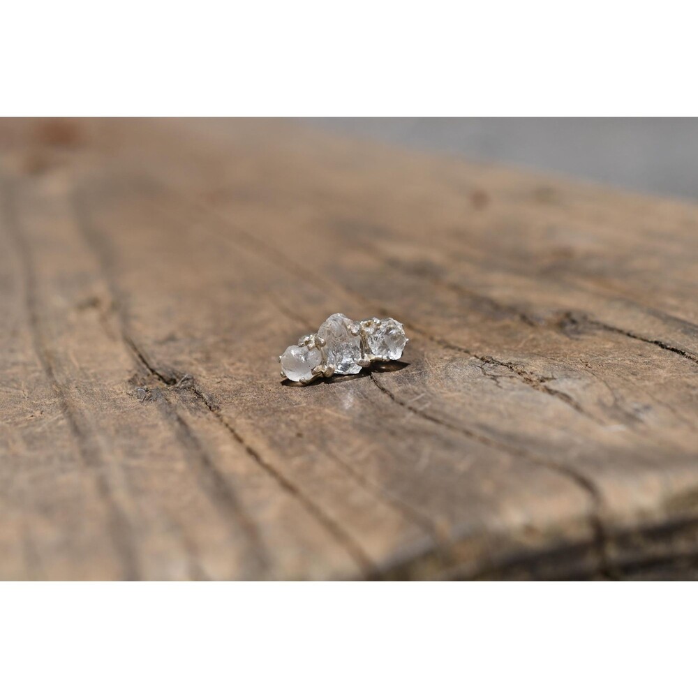 Lake County diamond engagement ring, sterling silver size 4 American made - Picture 4 of 9
